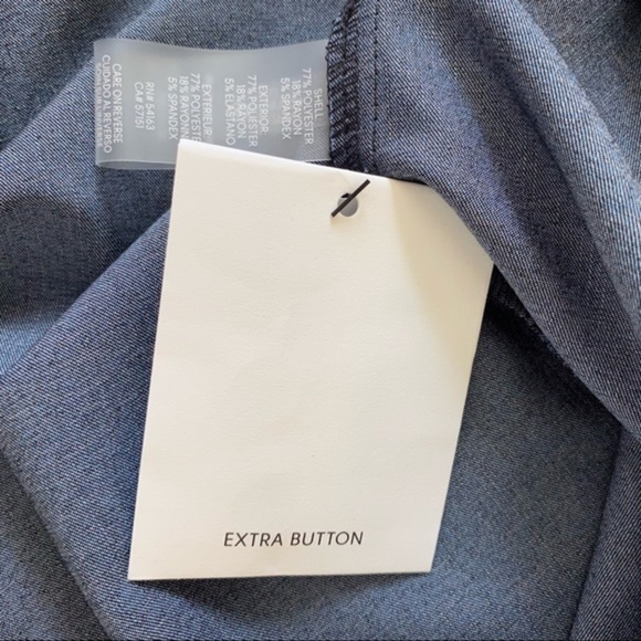 Calvin Klein Denim Puff-Sleeve Sheath Dress in Blue Size 6P - Picture 12 of 13